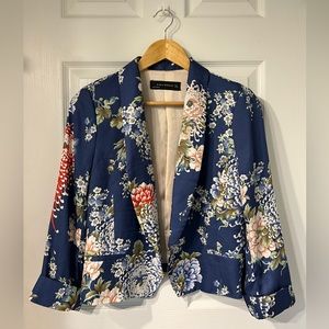 Zara Blue Floral Blazer